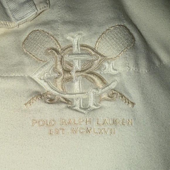 Polo by Ralph Lauren Cream Long Sleeve Rugby Polo Mens Large - Picture 3 of 8